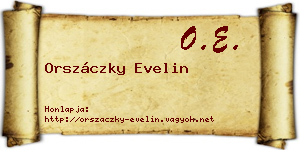 Orszáczky Evelin névjegykártya