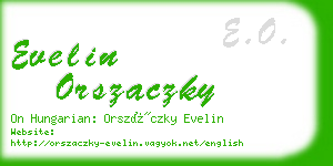 evelin orszaczky business card